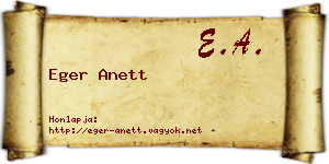 Eger Anett névjegykártya