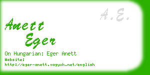 anett eger business card